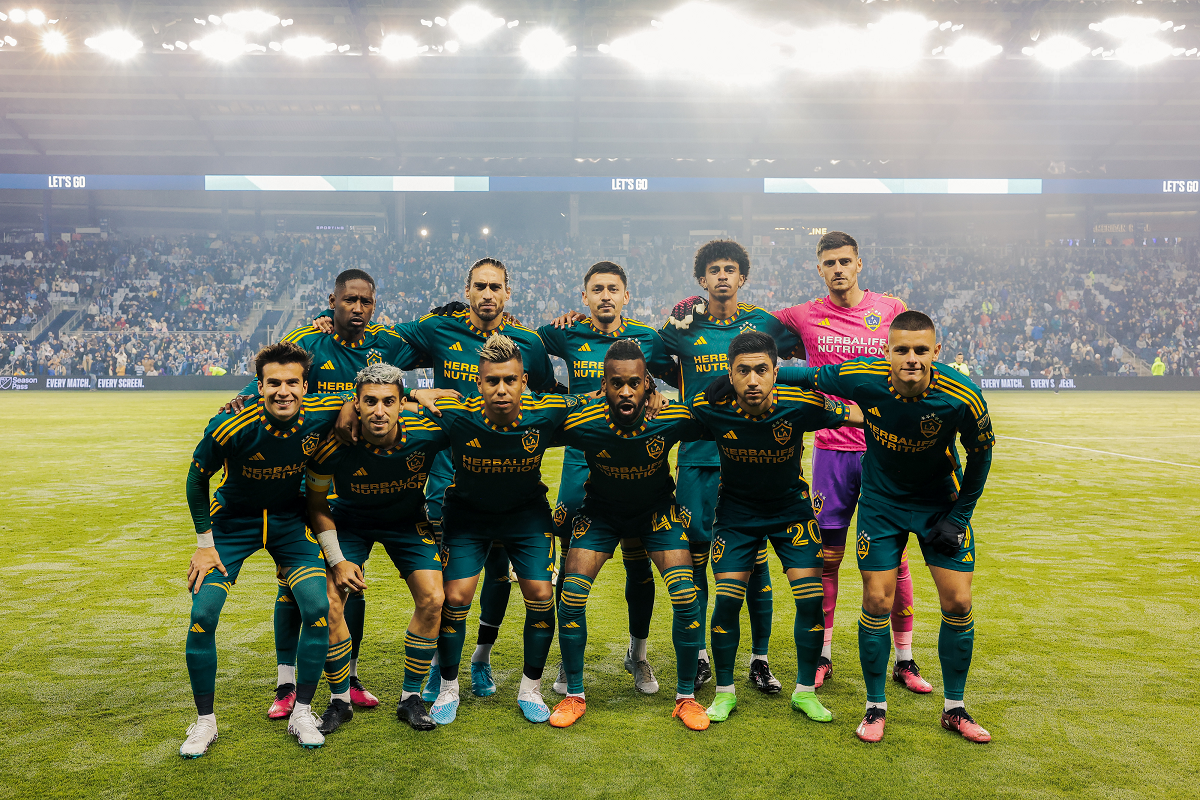 The LA Galaxy starting lineup for their goalless draw against SKC on March 11, 2023. (Photo Credit: LA Galaxy) 