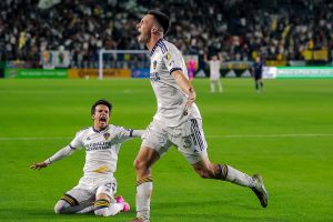 There was disappointment despite LA's resiliency, as the Galaxy let a lead slip to draw 2-2 at home against SKC on Wednesday, June 21, 2023. Preston Judd scored his first MLS goal. (Photo Credit: LA Galaxy)