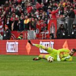 Toronto FC Goalkeeper Luka Gavran Makes A Save at BMO Field